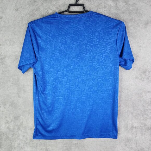 Men's Blue Marvel Captain America Shield Shirt 100% Polyester Short Sleeve L - Picture 6 of 9